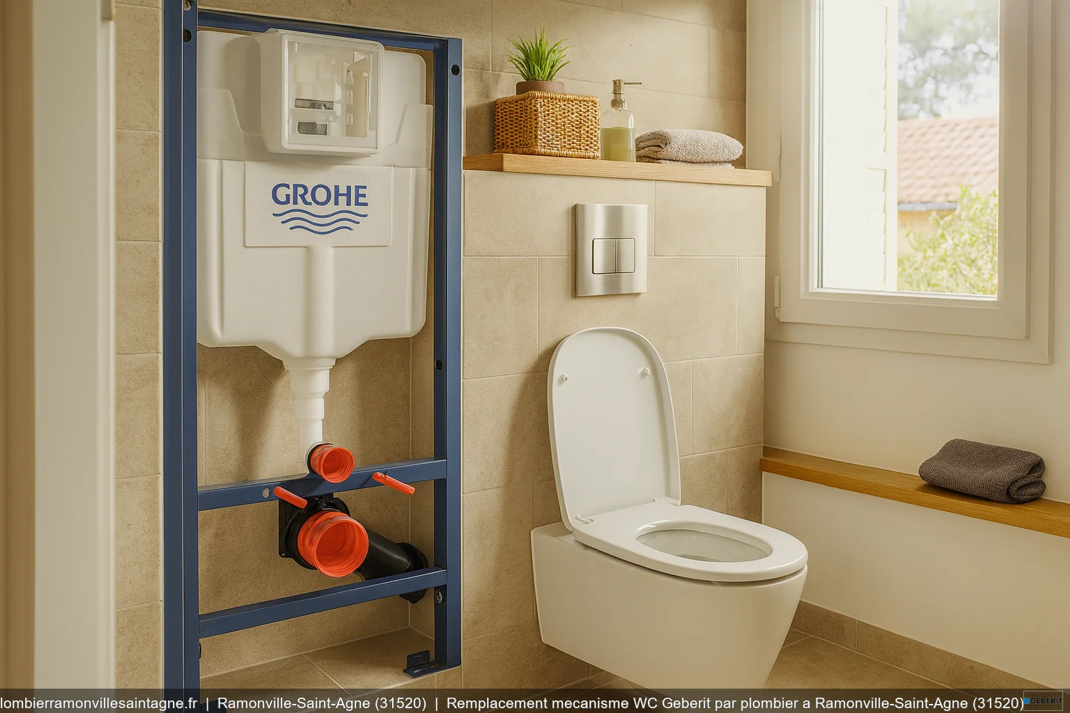 Remplacement mecanisme WC Geberit par plombier a Ramonville-Saint-Agne (31520)