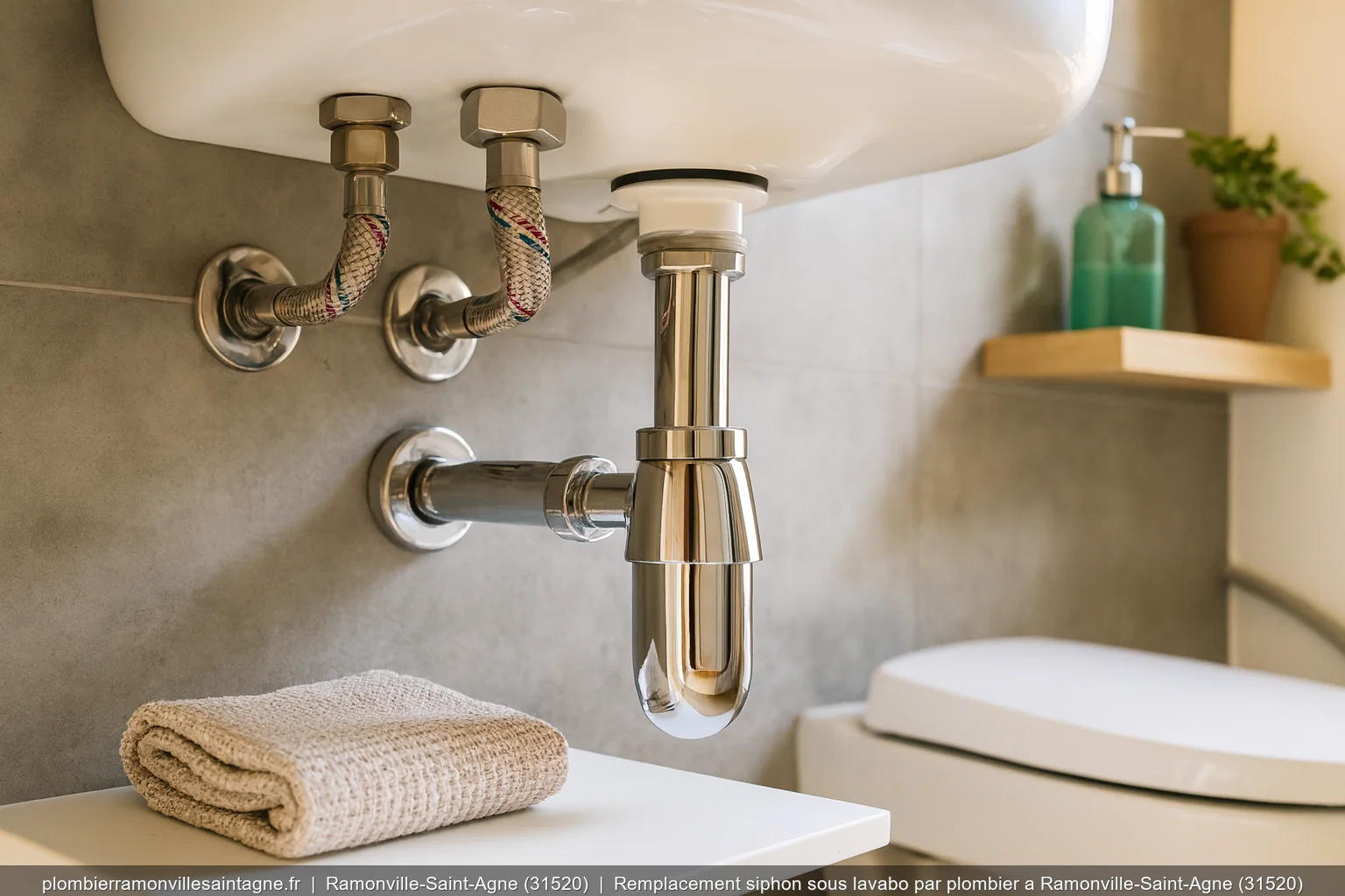 Remplacement siphon sous lavabo par plombier a Ramonville-Saint-Agne (31520)