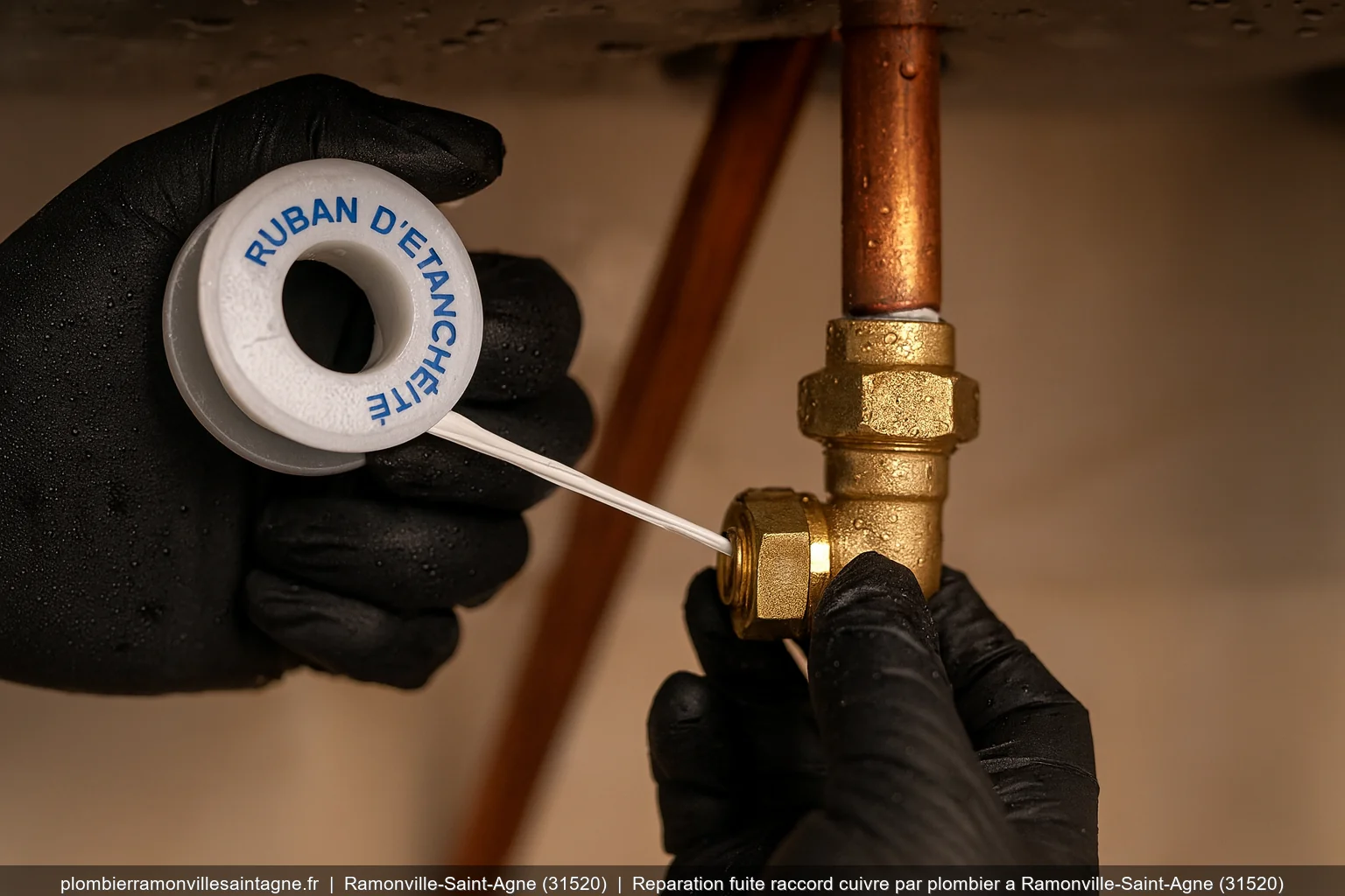 Reparation fuite raccord cuivre par plombier a Ramonville-Saint-Agne (31520)